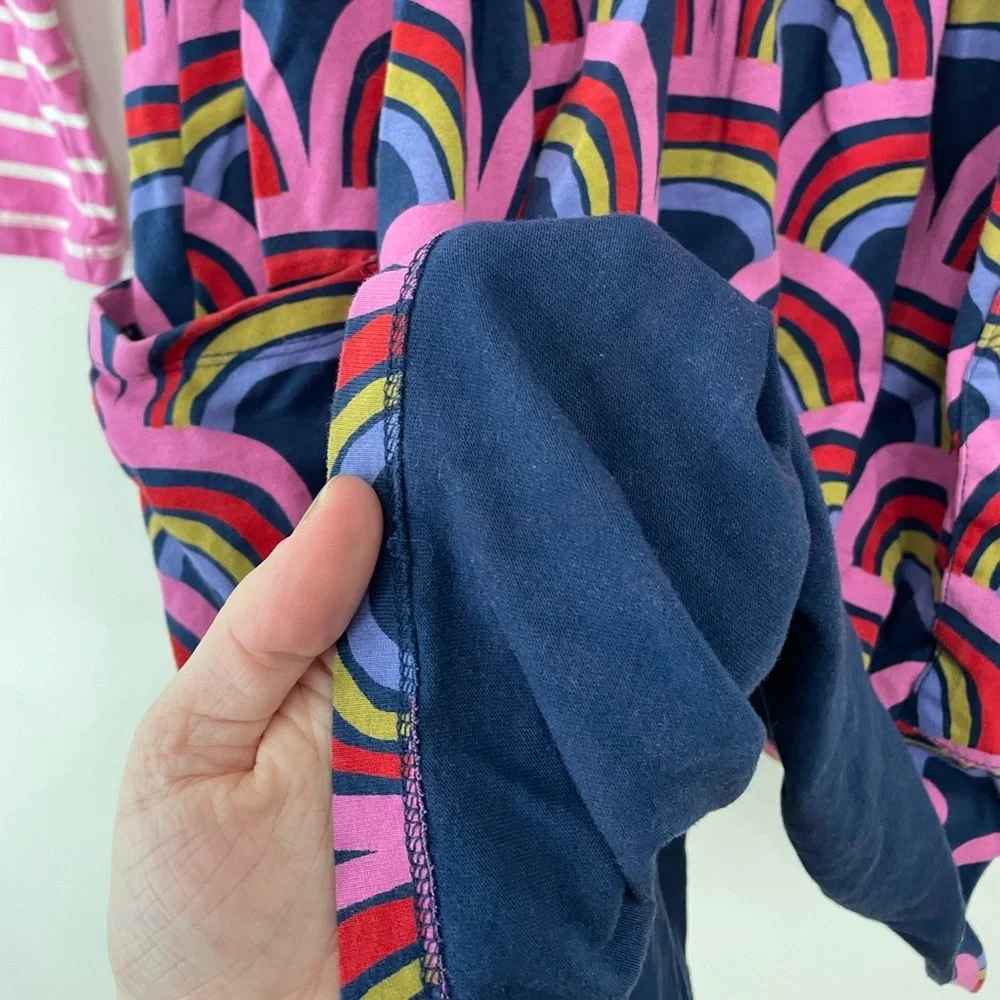 Hanna Andersson Mixie Playdress Long Sleeve Pockets Rainbow Dress Girls US 8
